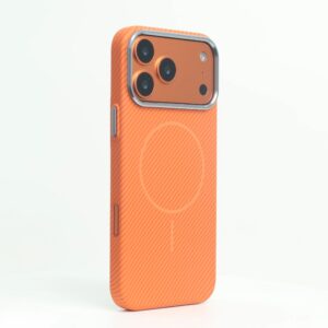 HUSA CARBON SLIM MAGSAFE PORTOCALIU IPHONE 17 PRO MAX